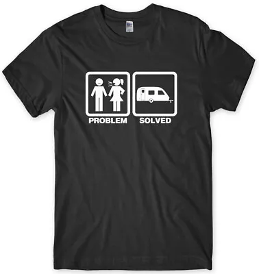 Problem Solved Caravan Caravanning Mens Funny Unisex T-Shirt • £11.99