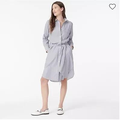 J CREW Classic-fit Crisp Cotton Poplin Shirtdress Item AW560 $118.00 Size Small • $22.95