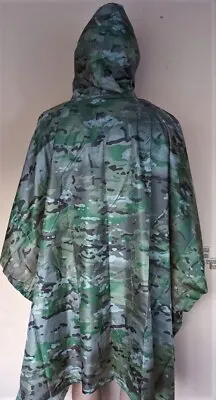 Multicam Raincoat Poncho Army Cloak Cape Military New Tourism Fishing Hunting • $30
