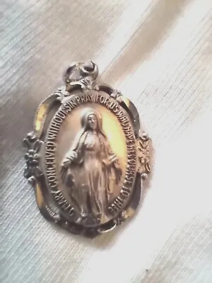Vintage Creed Immaculate Conception Mary 1   Sterling Pendant Catholic Medal  • $34.95
