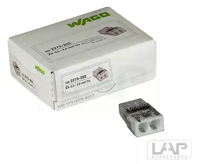 WAGO 2273-202 Clamps Box Terminals Connection Clamps Serrefine 5-100 Piece • £1.75