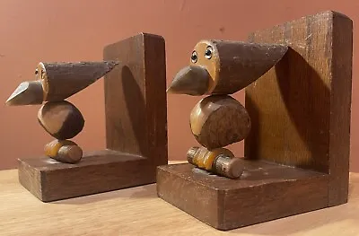 1930’s Pair Of Nut Bird Bookends With Bakelite Detail • $241.79