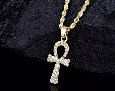 Elvis Presley TCB NY 1972 Pave On Stage Concert Jumpsuit Ankh Cross Pendant  • $22.80