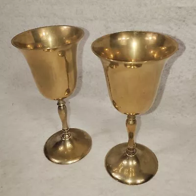 Vintage Leonard EPNS Silver Plated Stemware Wine Water Glasses Goblets Set Of 2 • $14.99