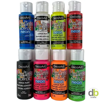 £14.99 • Buy DecoArt   NEONS   Crafters Acrylic 8 Pack 2oz Artist Craft Paint 