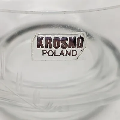 Jozefina Krosno Poland Etched Lily Of The Valley Crystal Bowl • $30