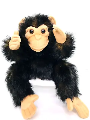 Folkmanis Long Hair Dark Brown Baby Chimpanzee Chimp Puppet 15  Plush Vietnam • $33.64