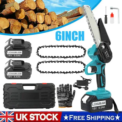 6in For Makita Mini Cordless Chainsaw Electric One-Hand Saw Wood Cutter /Battery • £20.99