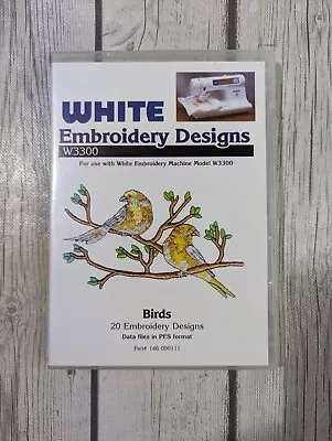 White Machine W3300 Embroidery Card Designs & Case #111 Birds - Pes Format • $20