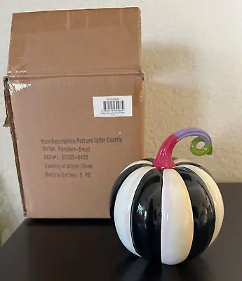 MacKenzie Childs Fortune Teller Courtly Stripe Pumpkin Small Halloween Fall NEW • $52