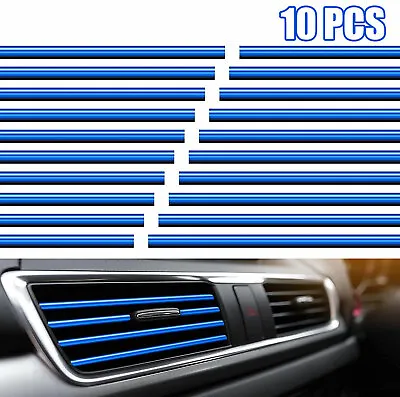 £3.58 • Buy 10x Auto Car Accessories Air Conditioner Outlet Decoration Strip Universal Blue