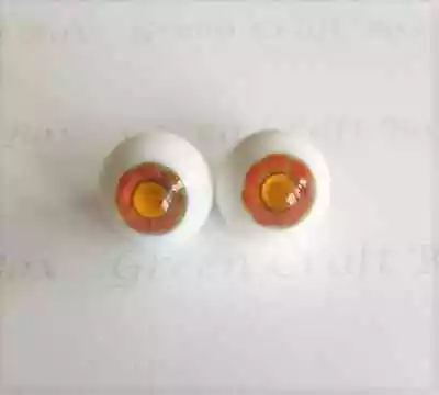£15.99 • Buy Handmade Glass Eyes 14mm Golden Brown Full Round Glass Eyes, BJD Eyes, Dollfie, 