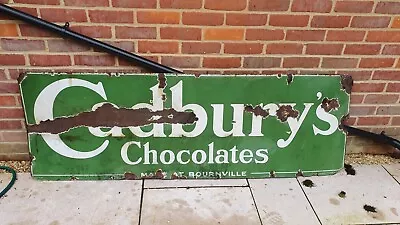 Vintage 6ft (180cm X 61cm) Cadbury's Chocolate Sign Large In Green • £365