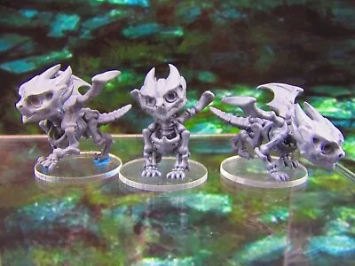 3pc Baby Bone Skeleton Dragons Pets Familiars Mini Miniatures 3D Printed Model • $15.99