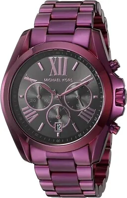 Michael Kors MK6398 Bradshaw Chronograph Black Dial Purple Colored Women's Watch • $107.34