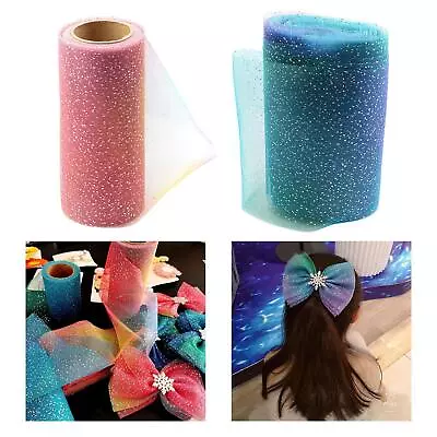 11Yds Rainbow Glitter Tulle Roll Sequin Fabric Ribbon • $18.58