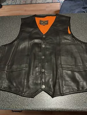 Buffalo Leather Gear Motorcycle Western Vest 4XL • $45