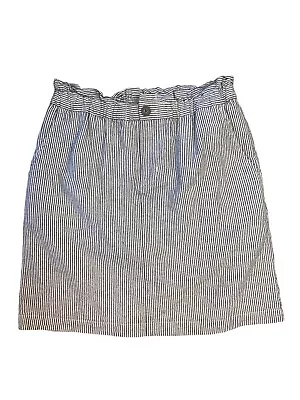 J Crew Seersucker Engineer Striped Paper Bag Waist Mini Skirt Lined Women Size 6 • $30