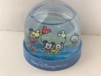 Walt Disney World Parks Mickey Minnie Donald Pluto Plastic Globe Snowglobe • $12.97