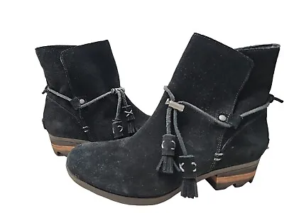 Sorel Farah Suede Leather Tasseled Ankle Boots Size 8 • $65