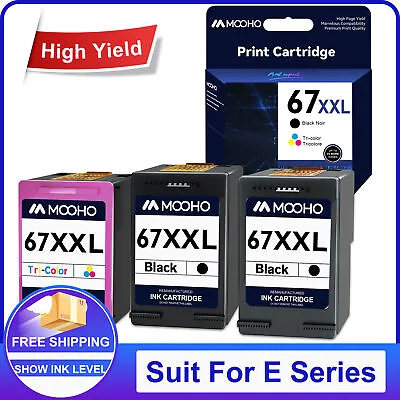 1-3PK 67-XL  67XL XXL Black & Color Ink For HP Deskjet 4155e Plus 4122 4132 4155 • $38.85