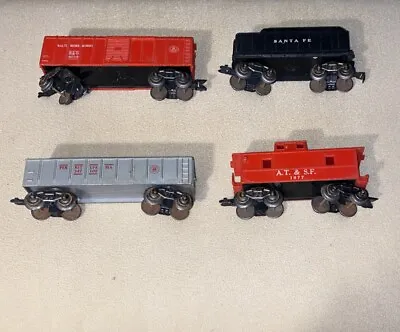 Vtg Usa Mar/marx 4 Toys Train Cars Tender Santa Fe Black B&o 467110 At&sf 1977 • $135
