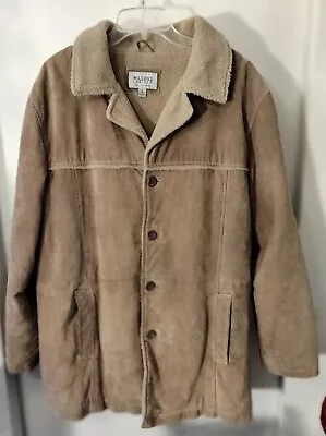 Wilson Leather M. Julian Men's Suede Coat Sherpa Lined Button Down Size Large... • $75