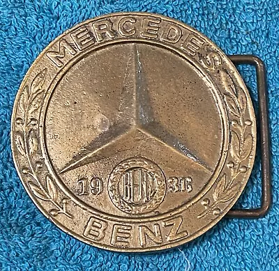 Solid Brass Mercedes Benz Belt Buckle - Free Shipping • $19