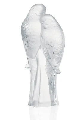 Lalique Two Parakeets Clear Sculpture #1211900 Brand Nib Birds Save$ F/sh • $1274.05