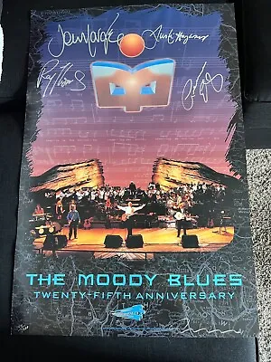 The Moody Blues 25th Anniversary Signed Poster Signed By 5  140/7000 36”X24” • $249.99