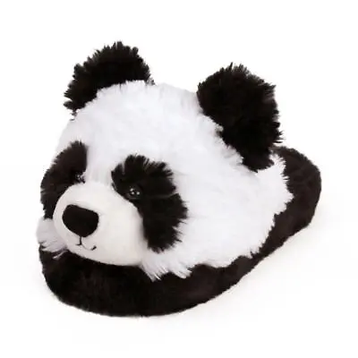 Fuzzy Panda Slippers - Black & White Animal House Shoes For Men & Women-One Size • $40.95