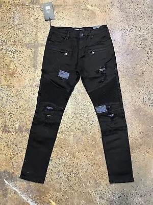 Embellish Aquarius Biker Denim Jeans Black Size 30 32 34 36 38 40 NWT • $59.99