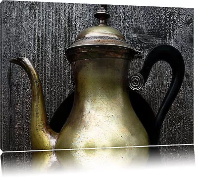 Stylish Old Teapot From Metal Canvas Picture Wall Decoration Art Print • £40.72