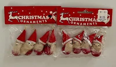 Vintage NOS Christmas Wooden Santa Ornament Lot Of 2 Japan • $16