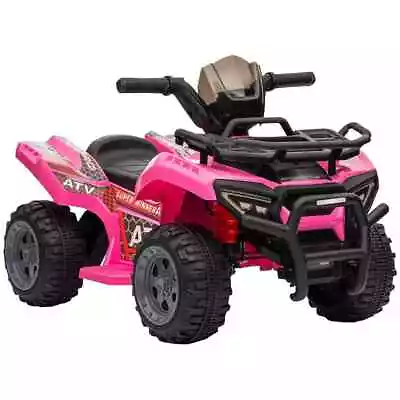 HOMCOM 6V Kids Electric Ride On Car Toddler Quad Bike ATV 18-36 Months Pink • £58.95