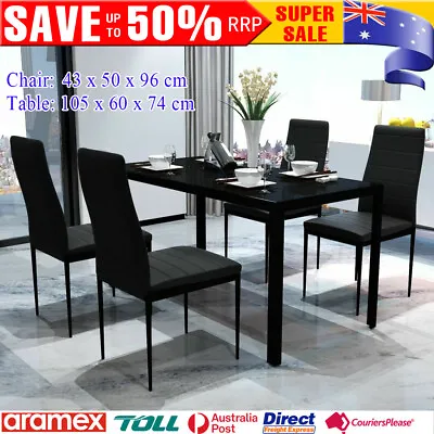 $428.29 • Buy 5/7 Pieces Dining Set Tempered Glass Kitchen Dinner Table & 4/6 Chairs AU Modern