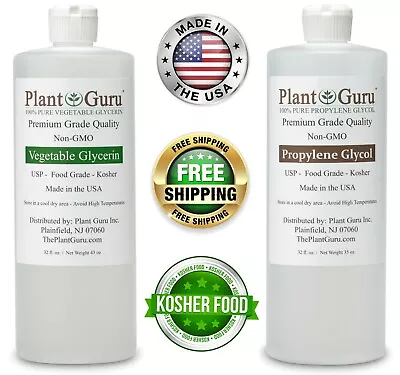 Vegetable Glycerin Propylene Glycol 32 Oz Each USP 99.9 % Pure Food Grade VG PG • $23.95