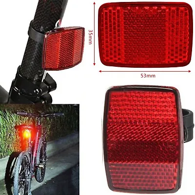 5.5x4cm Red Safety Reflector Front & Rear Of Bicycle Handle Installation~ • $3.43