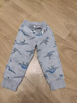 Gap 3 Year Old Boy Or Girl Jogging Bottoms Dinosaur Design Grey And Blue • £4