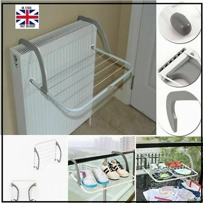 £8.98 • Buy 5 Bar Radiator Airer Portable Adjustable Folding Indoor Clothes Laundry Dryer
