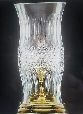 NEW*Waterford Crystal Colleen Hurricane Lamp Polished Brass .    (1 Available) • $450