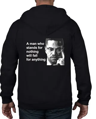 Malcolm X Man Quote Full Zip Hoodie - Black Panthers Civil Rights • $63.87