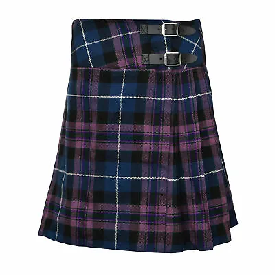 Pride Of Scotland Ladies Knee Length Kilt Skirt 16  Length Tartan Pleated Kilts • $13.99