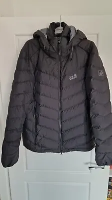 Jack Wolfskin Black Down Jacket Medium Mens - 700 Down Filling • £50