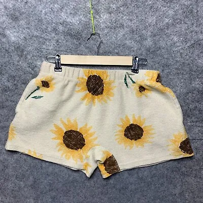 Out From Under Shorts Womens Medium Tan Sunflowers Flowers Casual Summer • $17.77