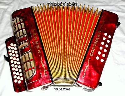 WOW !!!TOP HOHNER GCF Corona III R With 5 Registers Button Accordion  Straps • $699