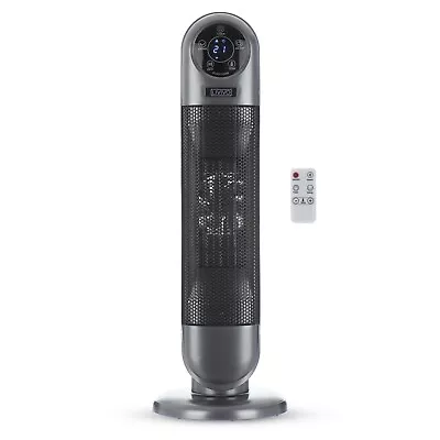 PTC Digital Tower Fan Heater 2000W Portable Titanium Grey Heat Fire Oscillating • £22.99