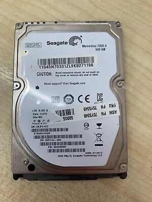 Seagate Momentus 500Gb 2.5  Laptop Sata 7200rpm HDD Hard Disk Drive ST9500423AS • £8.85