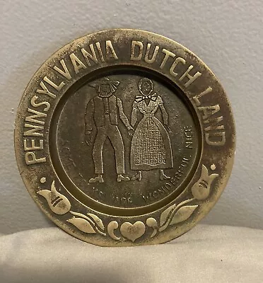 Pennsylvania Dutch Land Souvenir Brass Trinket Dish • $14