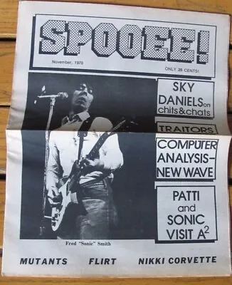 Mc5~fred  Sonic  Smith~1978/79 Detroit Punk/new Wave Tabloid Magazine~ Spooee!  • $19.99